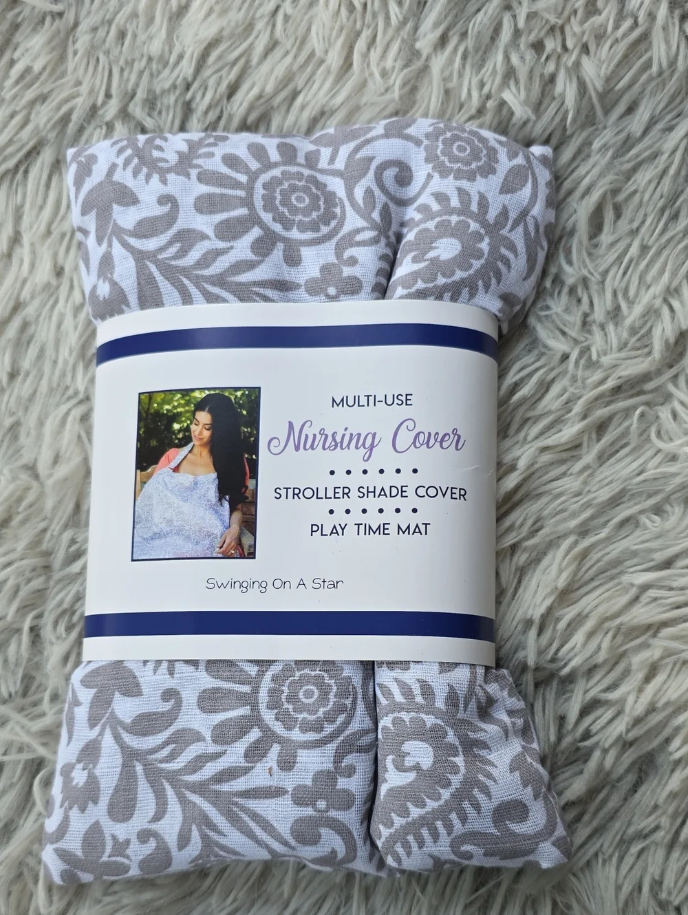 Gray Floral Nursing Cover - Multi-Use